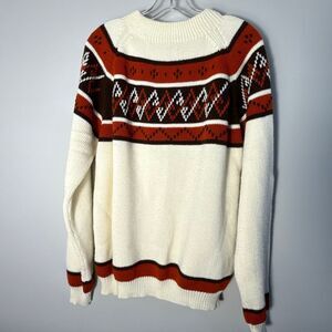 Vintage 70’s JCPenney Nordic Fair Isle Buttercream Men’s Ski Sweater Acrylic Siz